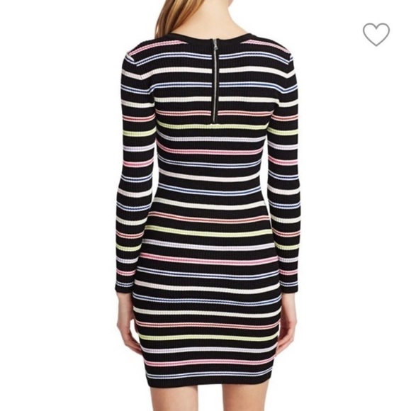 Milly Striped Knit Ribbed Bodycon Long Sleeve Dress Size 0-2 (Milly Size P) - Picture 2 of 13